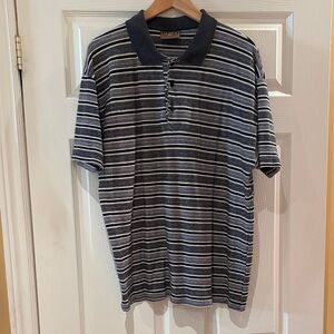 PCH Men's Striped Short-Sleeve Woven Polo T-Shirt